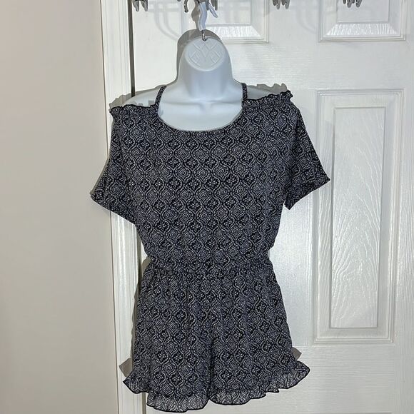 NWOT Ella Moss girls Slit Shoulder Chiffon Romper size 14 - Picture 1 of 7